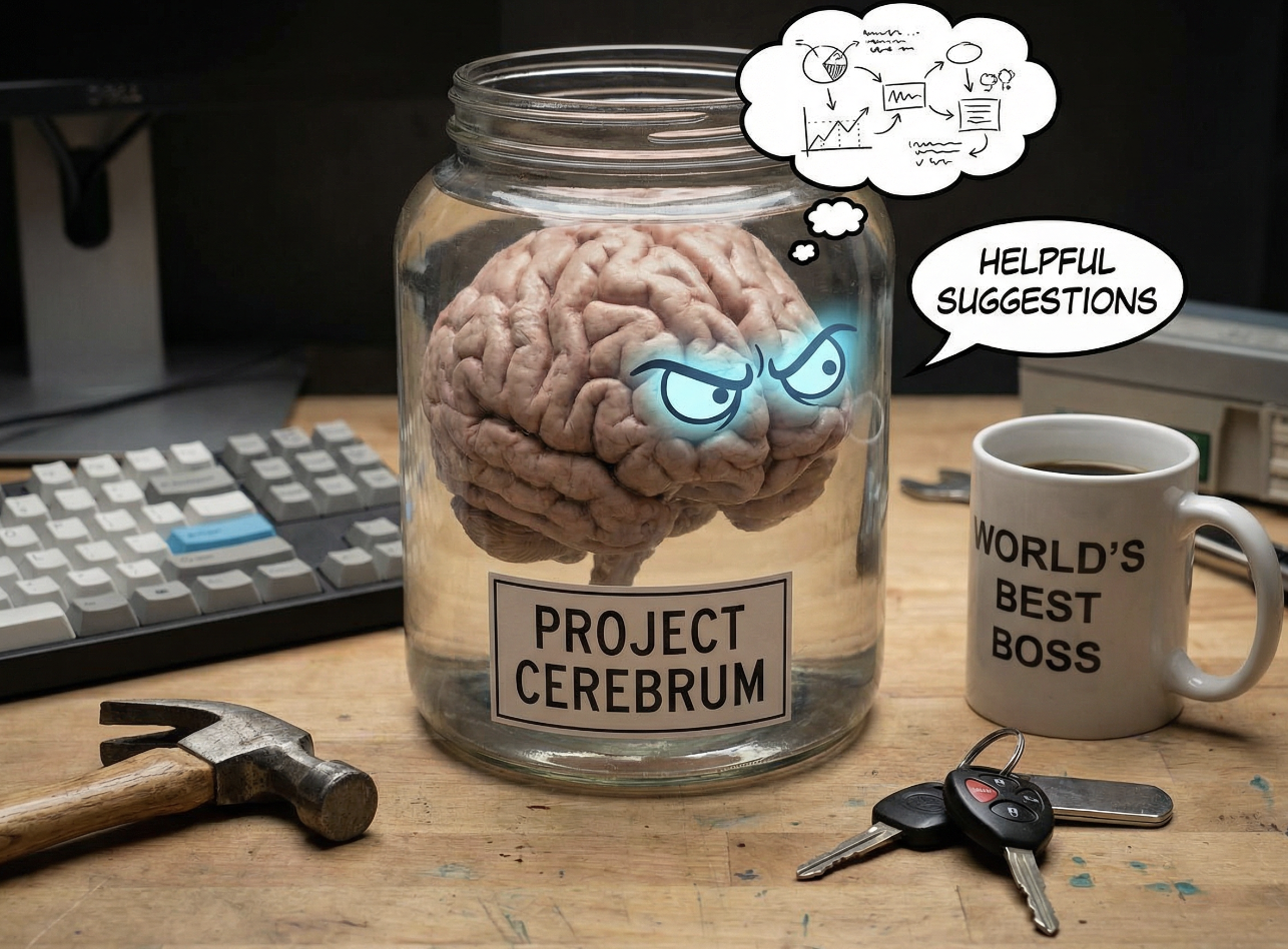 Brain in Glass Jar