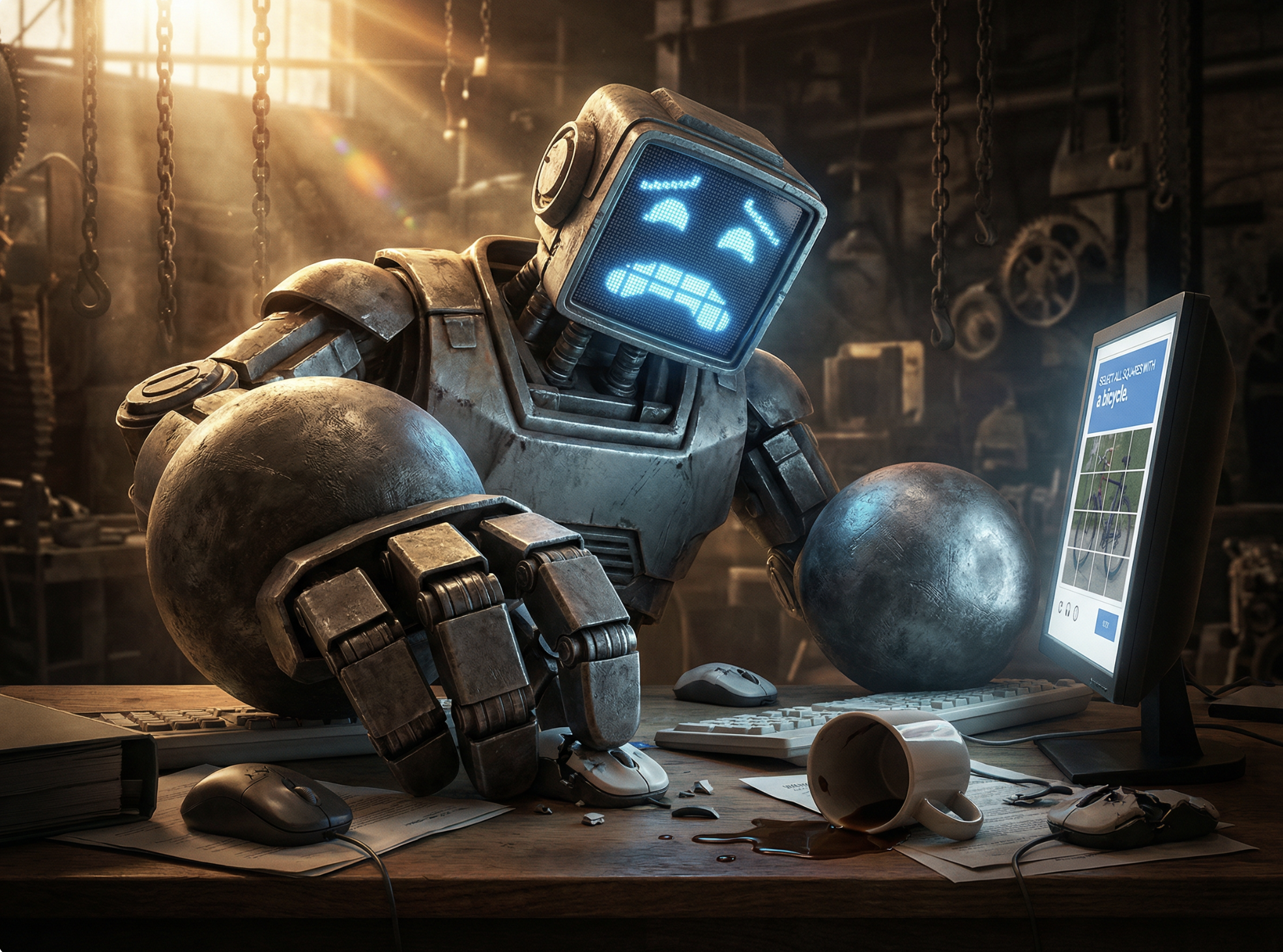 Robot trying to click tiny buttons