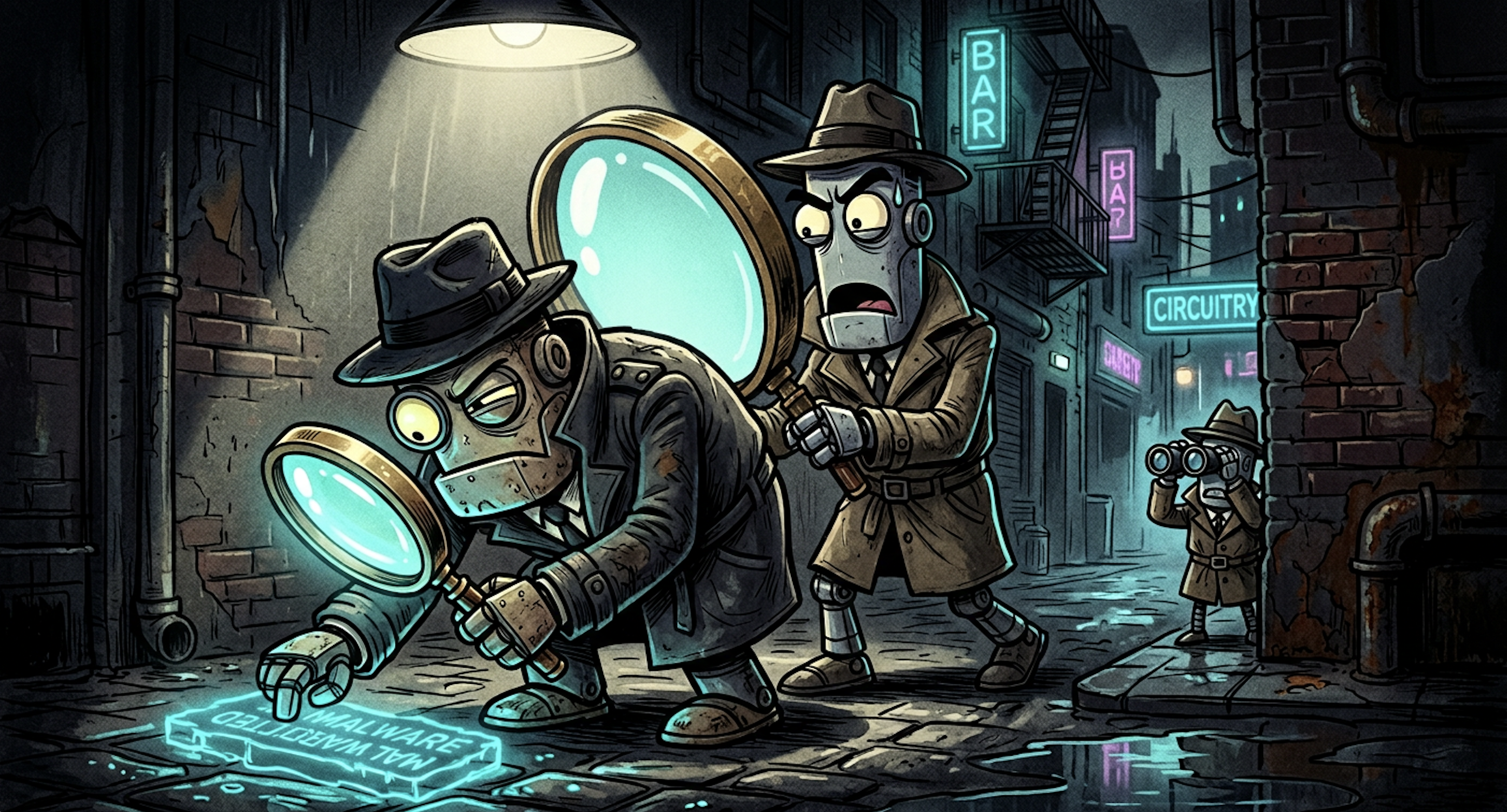 Robot sleuths investigating