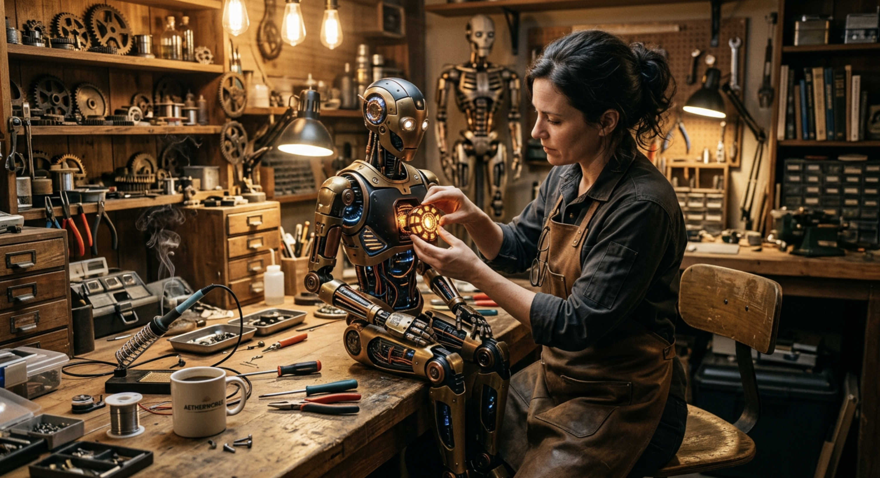 Craftsperson placing the final piece
